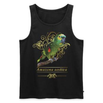 Die Blaustirnamazone - Männer Premium Bio Tank Top - Schwarz - Vorne - AI Model Male 178 light (178cm)