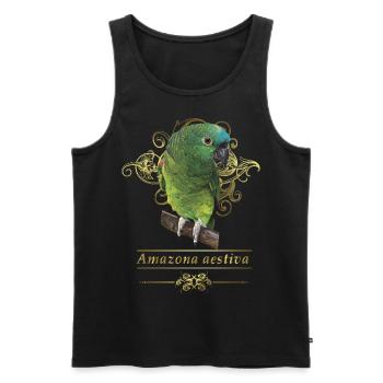 Die Blaustirnamazone - Männer Premium Bio Tank Top - Schwarz - Vorne - AI Model Male 178 light (178cm)