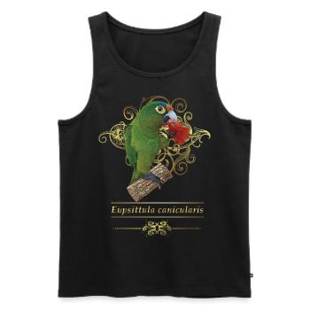 Der Orangenstirnsittich - Männer Premium Bio Tank Top - Schwarz - Vorne - AI Model Male 178 light (178cm)
