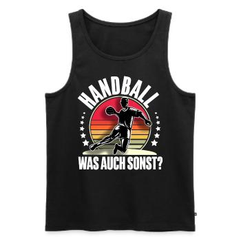 Handball Handballer - Männer Premium Bio Tank Top - Schwarz - Vorne - AI Model Male 178 light (178cm)
