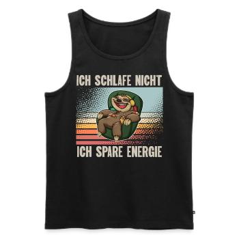 Ich Schlafe Nicht Ich Spare Energie - Männer Premium Bio Tank Top - Schwarz - Vorne - Michal (187cm)