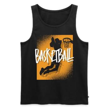 Basketball Basketballer - Männer Premium Bio Tank Top - Schwarz - Vorne - Michal (187cm)