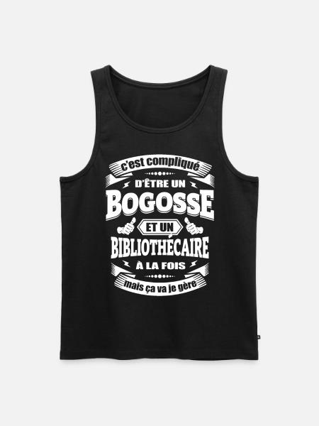 BOGOSSE ET BIBLIOTHECAIRE - Débardeur bio Premium Homme - noir