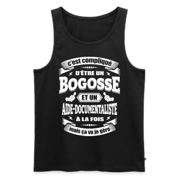 BOGOSSE ET AIDE-DOCUMENTALISTE - Débardeur bio Premium Homme - noir - Devant - Michal (187cm)