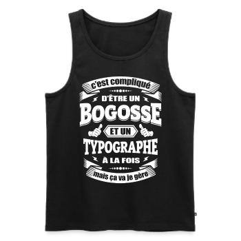 BOGOSSE ET TYPOGRAPHE - Débardeur bio Premium Homme - noir - Devant - AI Model Male 178 light (178cm)