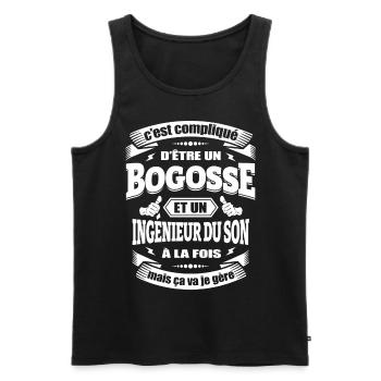 BOGOSSE ET INGÉNIEUR DU SON - Débardeur bio Premium Homme - noir - Devant - Michal (187cm)