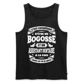 BOGOSSE ET ASSISTANT DENTAIRE - Débardeur bio Premium Homme - noir - Devant - Michal (187cm)
