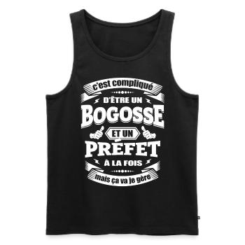 BOGOSSE ET PRÉFET - Débardeur bio Premium Homme - noir - Devant - Michal (187cm)