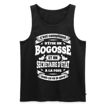 BOGOSSE ET SECRÉTAIRE D’ÉTAT - Débardeur bio Premium Homme - noir - Devant - Michal (187cm)