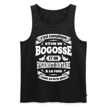 BOGOSSE ET HYGIÉNISTE DENTAIRE - Débardeur bio Premium Homme - noir - Devant - Michal (187cm)