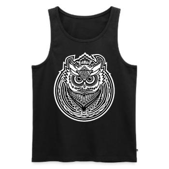 Owl Icon Owl Icon Design - Dark Background - Men's Premium Organic Tank Top - black - Front - AI Model Male 178 light (178cm)