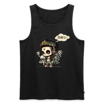 Anime Chibi Urban Graffiti | Unwichtig! - Männer Premium Bio Tank Top - Schwarz - Vorne - AI Model Male 178 light (178cm)