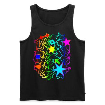 bunte Sterne Pfeile Regenbogen Ornamente - Männer Premium Bio Tank Top - Schwarz - Vorne - AI Model Male 178 light (178cm)