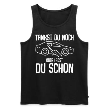 E-Auto Elektroauto - Männer Premium Bio Tank Top - Schwarz - Vorne - Michal (187cm)