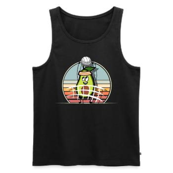 Volleyball Avocado - Männer Premium Bio Tank Top - Schwarz - Vorne - Michal (187cm)