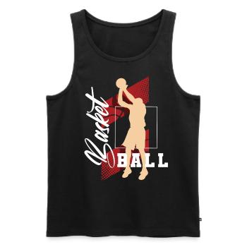Basketball Basketballer - Männer Premium Bio Tank Top - Schwarz - Vorne - Michal (187cm)