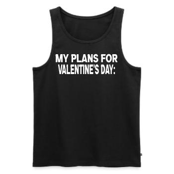 Valentinstag | Single | Anti Valentinstag - Männer Premium Bio Tank Top - Schwarz - Vorne - AI Model Male 178 light (178cm)