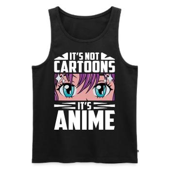 L’anime n’est pas un dessin animé! - Débardeur bio Premium Homme - noir - Devant - AI Model Male 178 light (178cm)