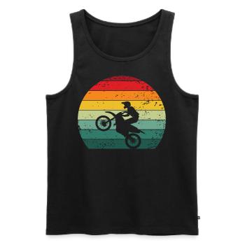 Moto Vintage | Cadeau motard motard - Débardeur bio Premium Homme - noir - Devant - Michal (187cm)