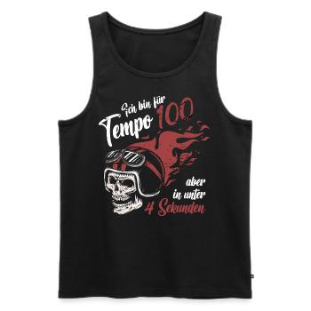 Ich bin für tempo 100 aber in unter 4 Sekunden - Männer Premium Bio Tank Top - Schwarz - Vorne - Michal (187cm)