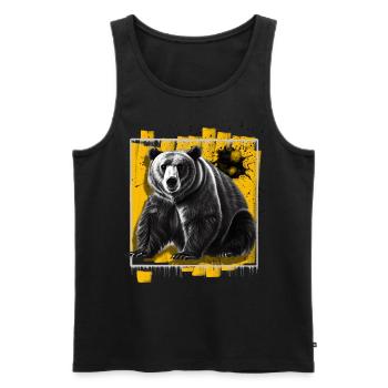 Bear - Men's Premium Organic Tank Top - black - Front - Michal (187cm)