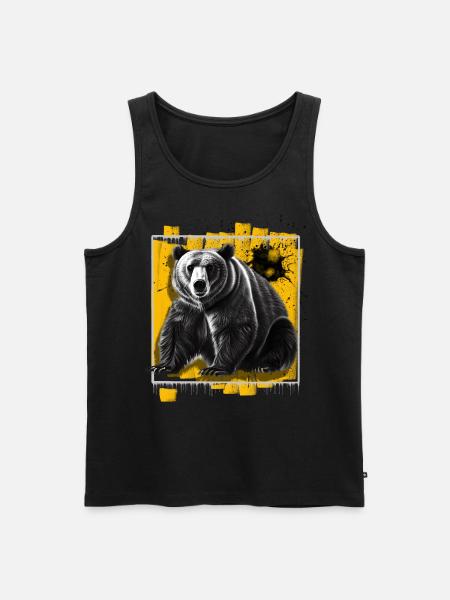 Bear - Men's Premium Organic Tank Top - black