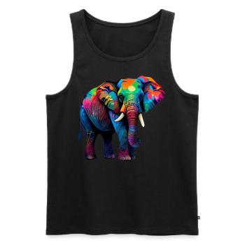 Coole bunte Elefant-Tier-Elefant-Liebhaber - Männer Premium Bio Tank Top - Schwarz - Vorne - Michal (187cm)