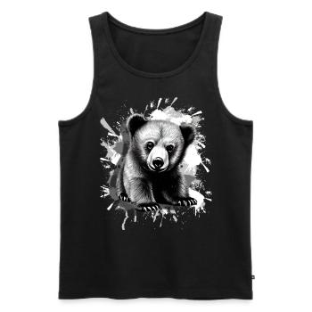Bear - Men's Premium Organic Tank Top - black - Front - Michal (187cm)