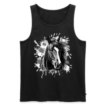Horse - Men's Premium Organic Tank Top - black - Front - Michal (187cm)