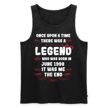 Es war einmal eine Legende. Juni 1998 Geburtstag - Männer Premium Bio Tank Top - Schwarz - Vorne - AI Model Male 178 light (178cm)