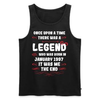 Es war einmal eine Legende. Januar 1997 Geburtstag - Männer Premium Bio Tank Top - Schwarz - Vorne - Michal (187cm)