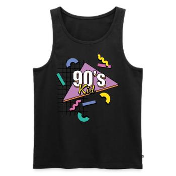 90ies Kid - Männer Premium Bio Tank Top - Schwarz - Vorne - Michal (187cm)