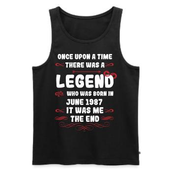 Es war einmal eine Legende. Juni 1987 Geburtstag - Männer Premium Bio Tank Top - Schwarz - Vorne - AI Model Male 178 light (178cm)