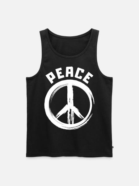 PEACE Frieden - Männer Premium Bio Tank Top - Schwarz