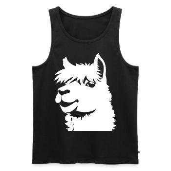 Drôle de Lama Silhouette Effronté Amusant Lamas - Débardeur bio Premium Homme - noir - Devant - Michal (187cm)