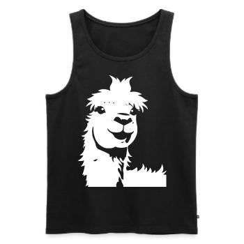 Drôle de lama Silhouette Cheeky Fun Lamas - Débardeur bio Premium Homme - noir - Devant - Michal (187cm)