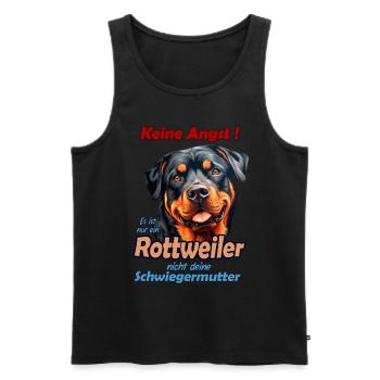 Keine Angst...lustiger Rottweiler Hundespruch - Männer Premium Bio Tank Top - Schwarz - Vorne - Michal (187cm)