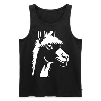 Lama Drôle Silhouette Effronté Amusant Lamas - Débardeur bio Premium Homme - noir - Devant - AI Model Male 178 light (178cm)