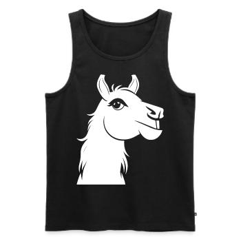 Funny Llama Silhouette Cheeky Fun Llamas - Men's Premium Organic Tank Top - black - Front - AI Model Male 178 light (178cm)