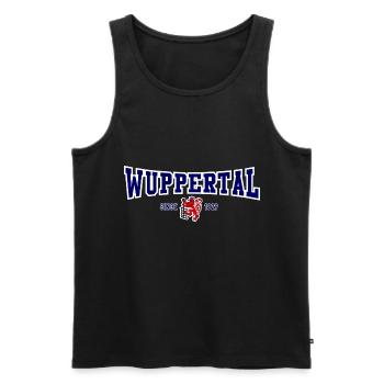 WUPPERTAL - Männer Premium Bio Tank Top - Schwarz - Vorne - Michal (187cm)