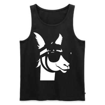 Funny Alpaca Wearing Sunglasses Cool Alpacas - Men's Premium Organic Tank Top - black - Front - Michal (187cm)