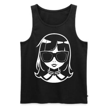 Cute Anime Girl Gothic Manga Fairytale Sunglasses - Men's Premium Organic Tank Top - black - Front - Michal (187cm)