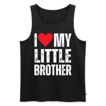I Love My Little Brother - Men's Premium Organic Tank Top - black - Front - Michal (187cm)