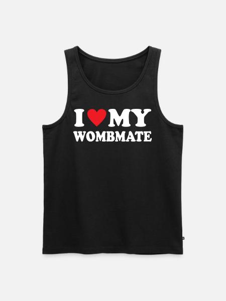 I Love My Wombmate - Men's Premium Organic Tank Top - black