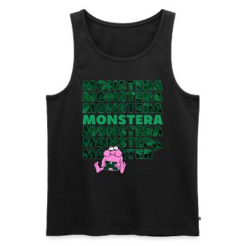 Monstre Monstera - Débardeur bio Premium Homme - noir - Devant - Michal (187cm)