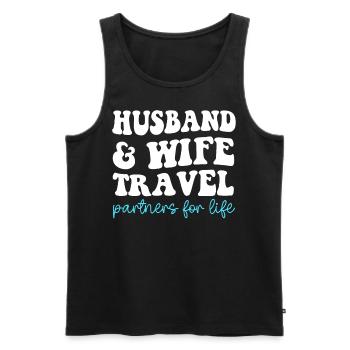 Husband and Wife Travel Partners for Life - Men's Premium Organic Tank Top - black - Front - Michal (187cm)