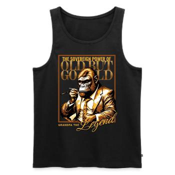 Old but Gold / Grandpa the Legend - Men's Premium Organic Tank Top - black - Front - Michal (187cm)
