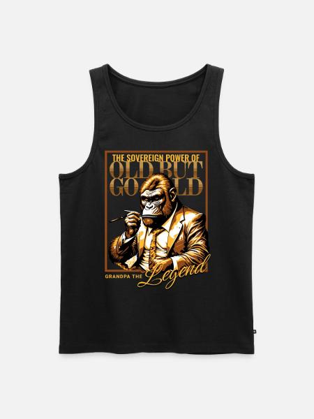 Gammal men guld / Morfar legenden - Ekologisk premium tanktopp herr - svart