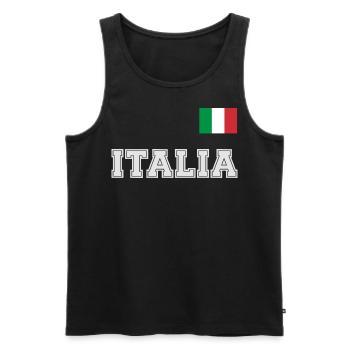 Italy Jersey Look - ITALIA with Flag Flag - Men's Premium Organic Tank Top - black - Front - AI Model Male 178 light (178cm)