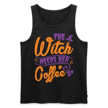 Halloween - The Witch Needs Your Coffee - Men's Premium Organic Tank Top - black - Front - Michal (187cm)